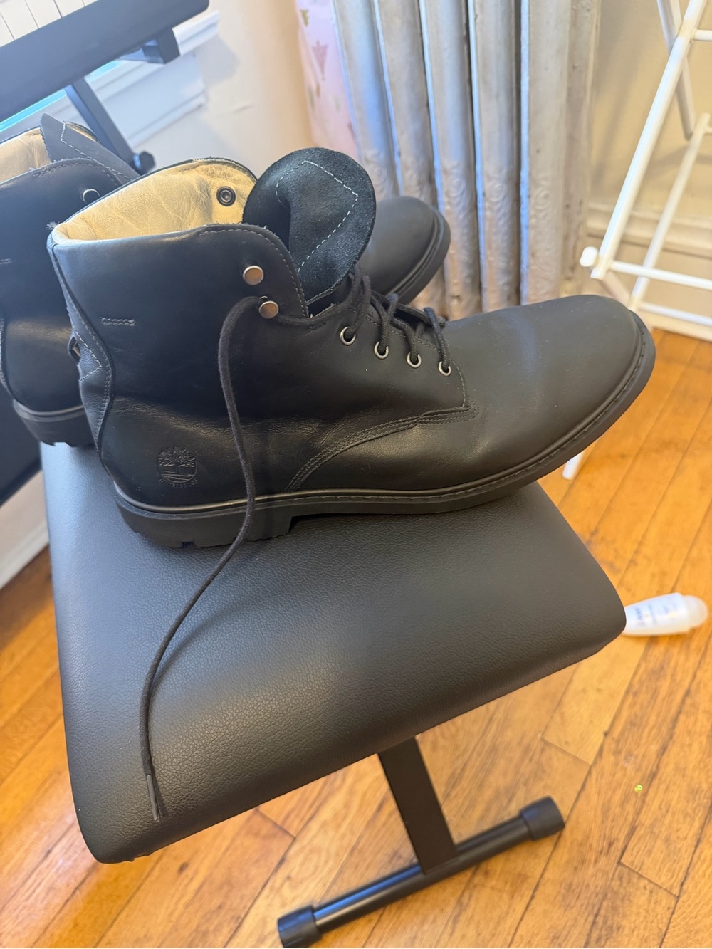Timberland Men’s Black Leather Lace-Up Boots